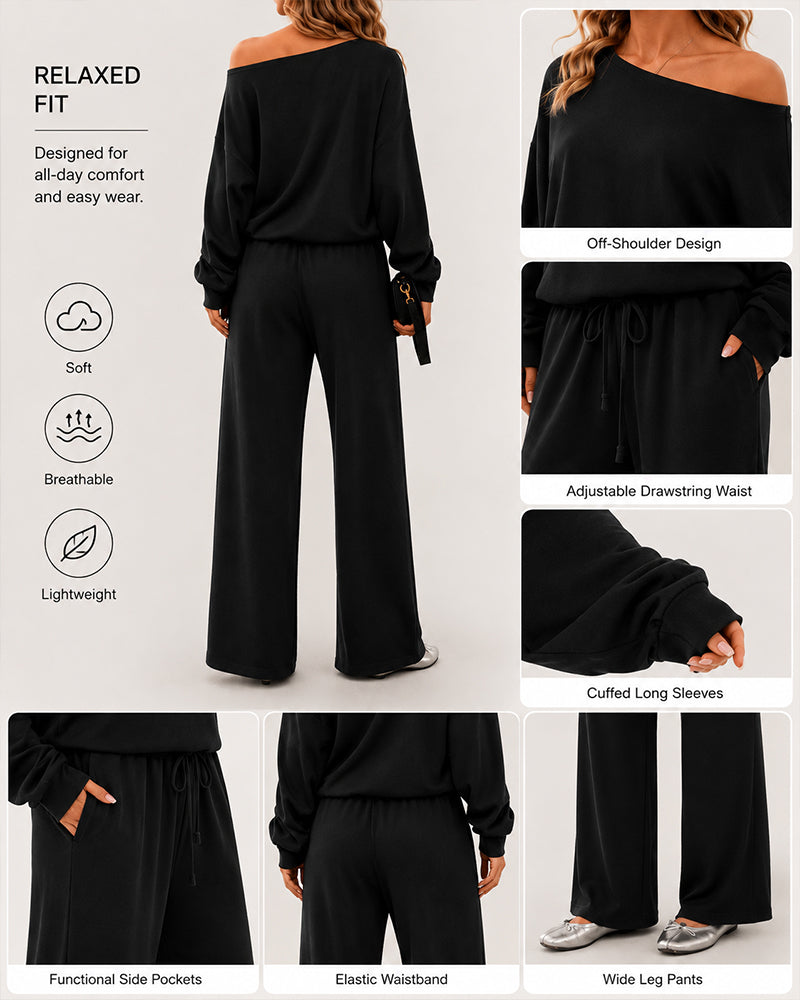 Soft Days Off-Shoulder Lounge Set