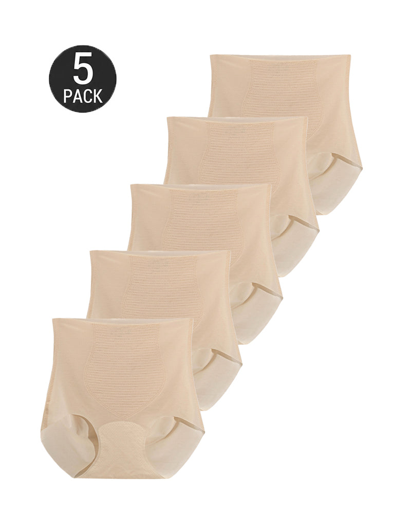 5-Pack Ice Silk High Waist Tummy Control Panties