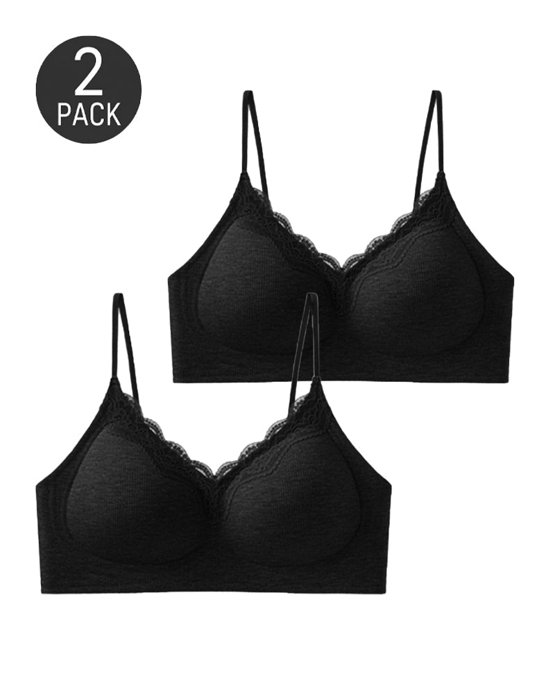 2-Pack Trim Wire-Free Push-Up Bra