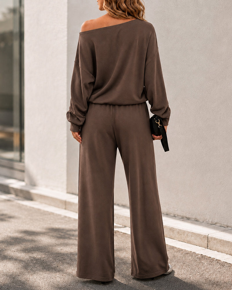 Soft Days Off-Shoulder Lounge Set
