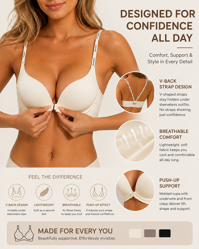Front Closure Push-Up Bra
