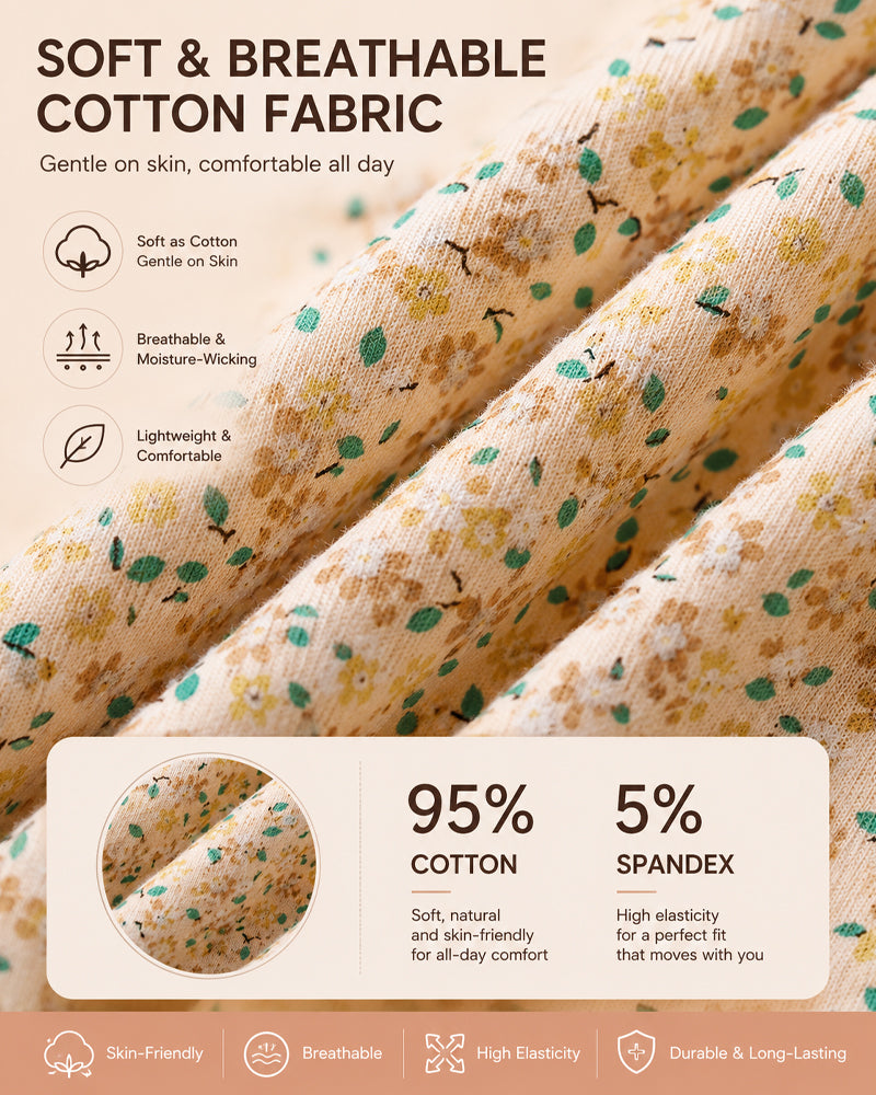 4-Pack Floral Print Cotton Briefs