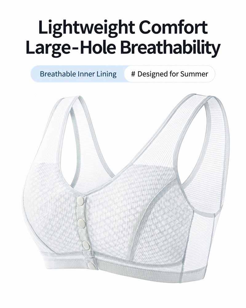 Breathable Front Closure Wireless Bra