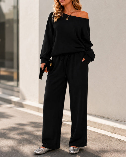 Soft Days Off-Shoulder Lounge Set