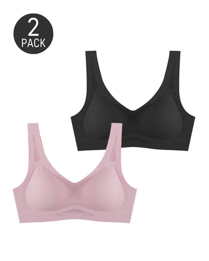 2-Pack Deep V Seamless  Vest Bra