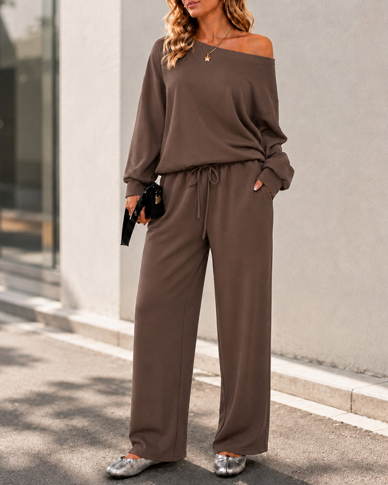 Soft Days Off-Shoulder Lounge Set
