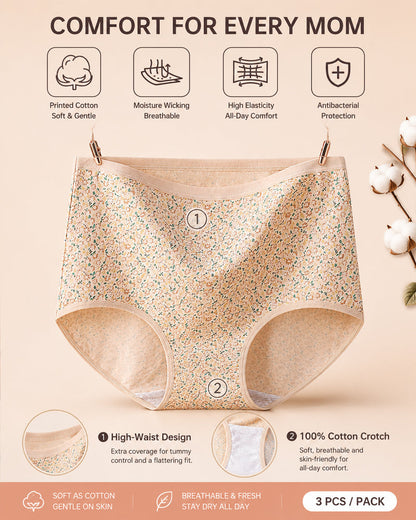 4-Pack Floral Print Cotton Briefs