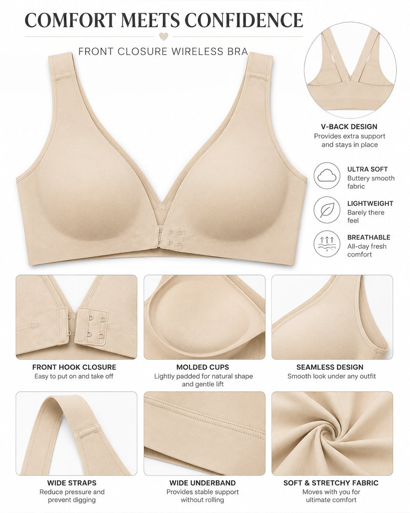 2-Pack Front Closure Deep V Push-up  Bra
