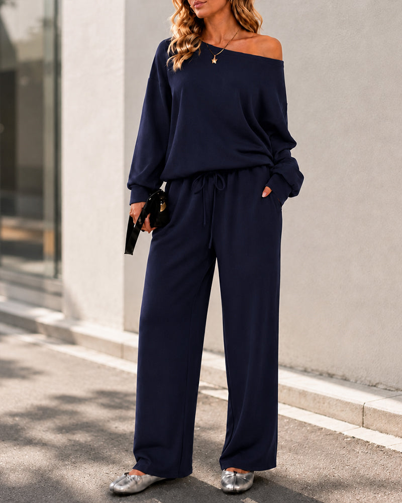 Soft Days Off-Shoulder Lounge Set