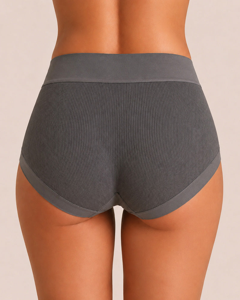 5-Pack Ribbed Cotton High-Waist Briefs