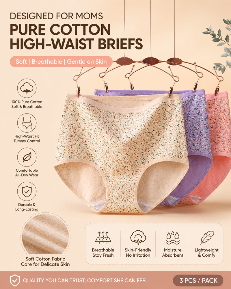 4-Pack Floral Print Cotton Briefs