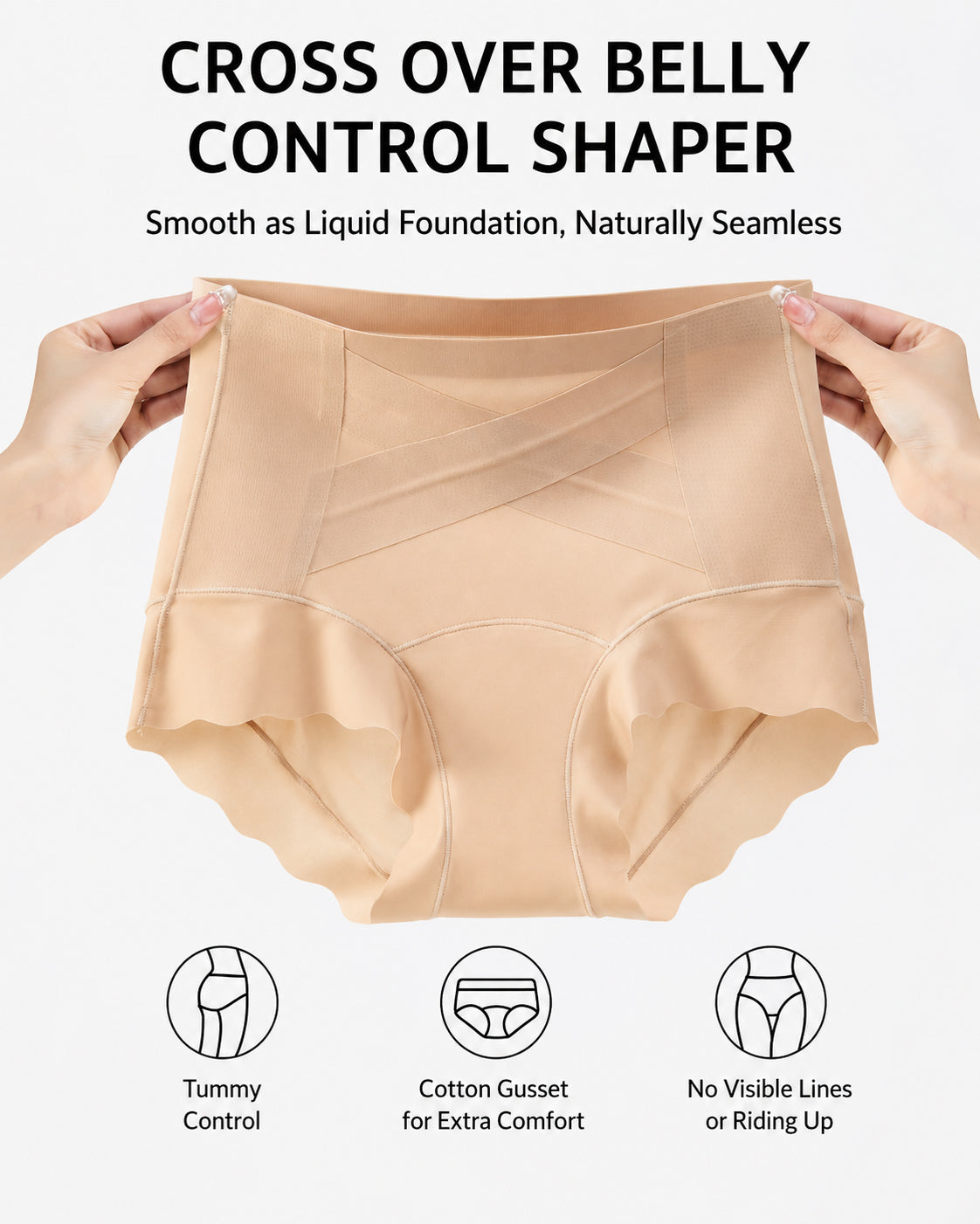 3-Pack Crossover Tummy Control Seamless  Panties