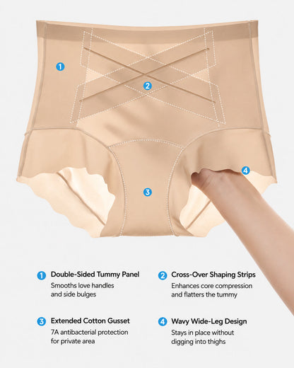 3-Pack Crossover Tummy Control Seamless  Panties