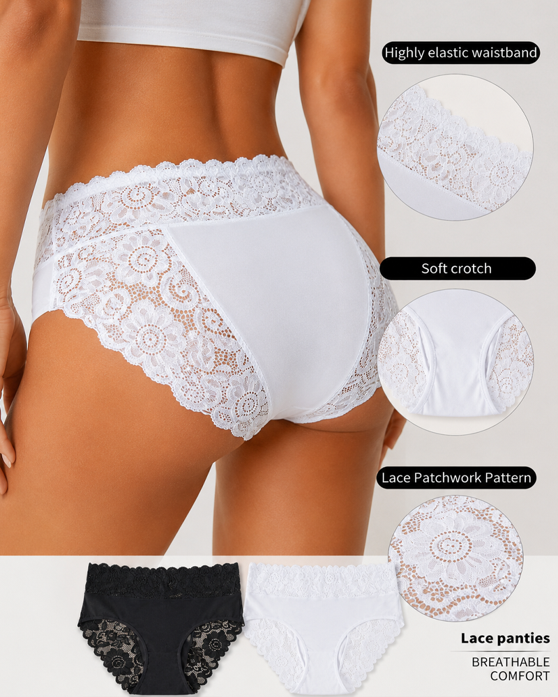 5-Pack Lace Cotton Comfort Briefs