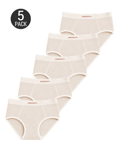 5-Pack Colorblock Ribbed Cotton Briefs