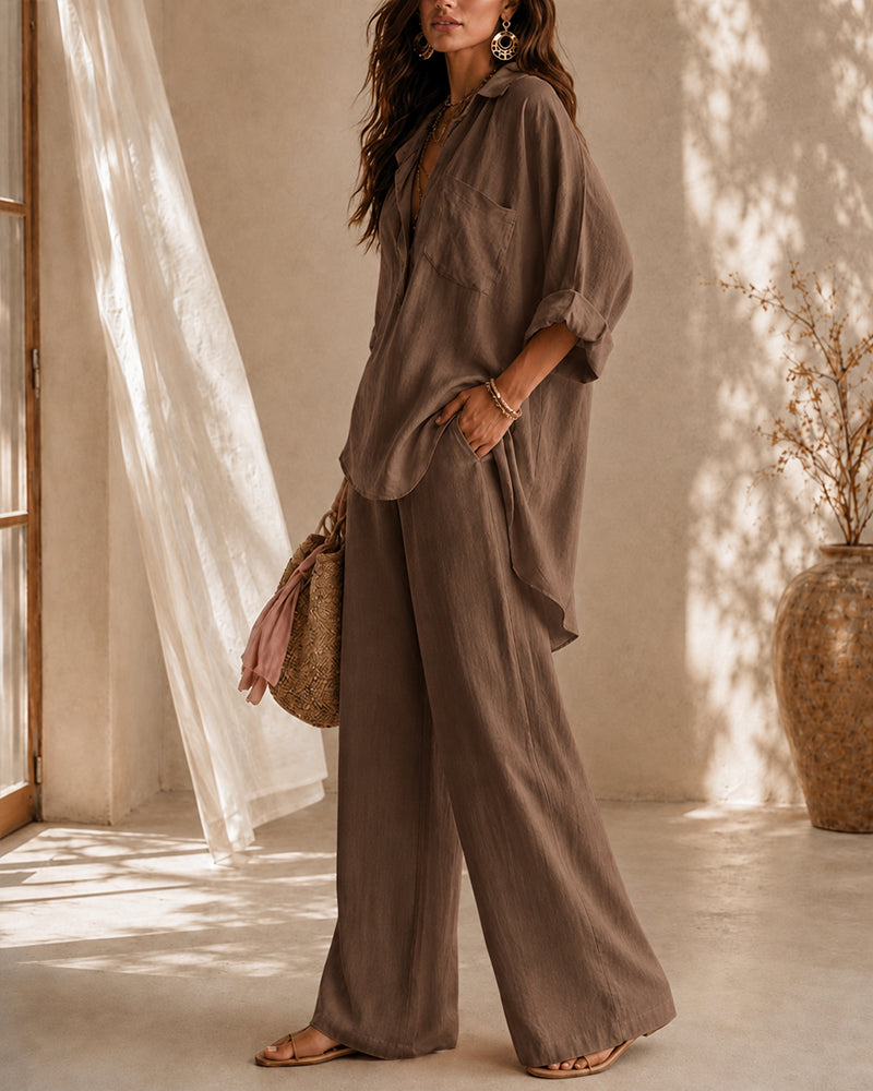 Casual Cotton Linen Shirt and Pants