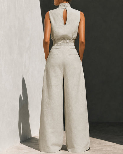High-Waist Wide-Leg Pants Set