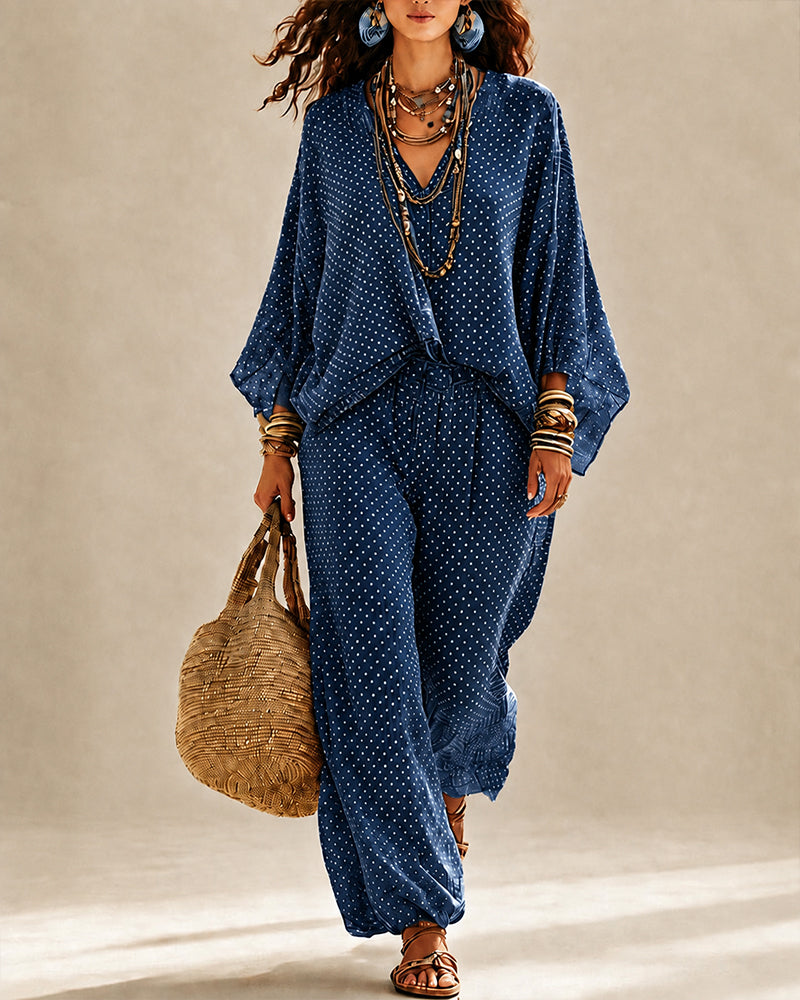 Boho Linen Wide-Leg Set