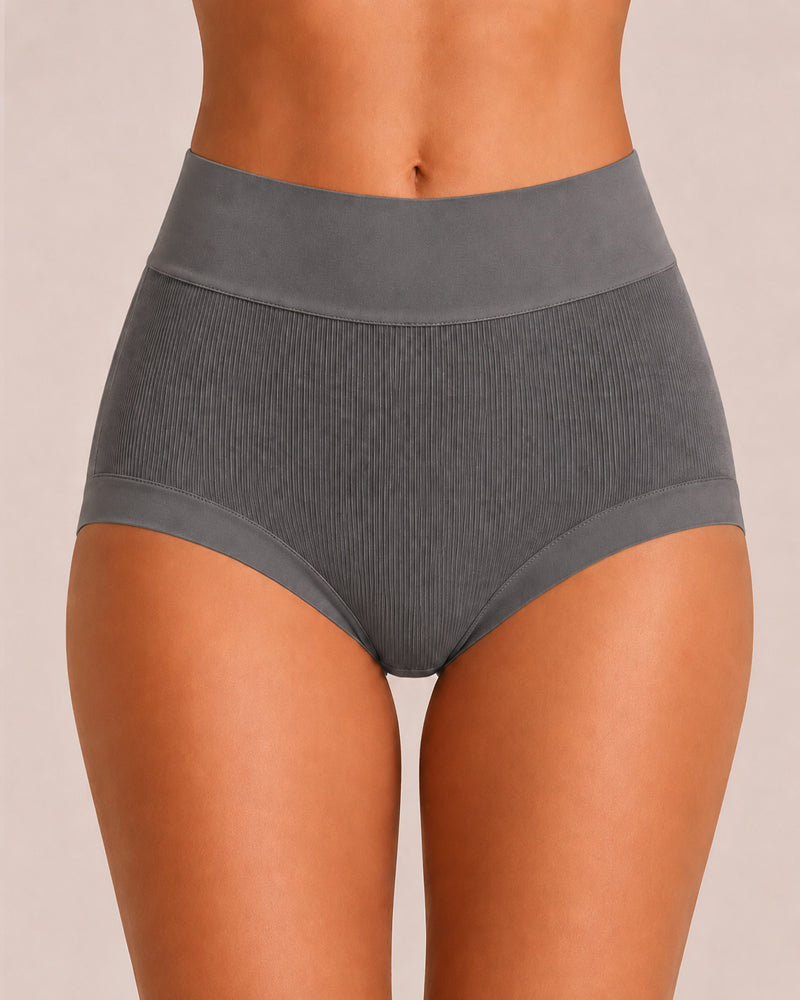 5-Pack Ribbed Cotton High-Waist Briefs