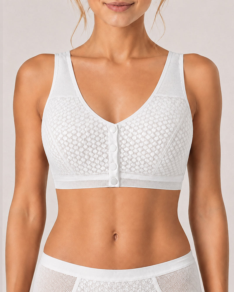Breathable Front Closure Wireless Bra