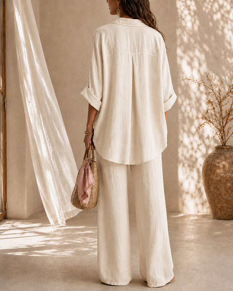 Casual Cotton Linen Shirt and Pants