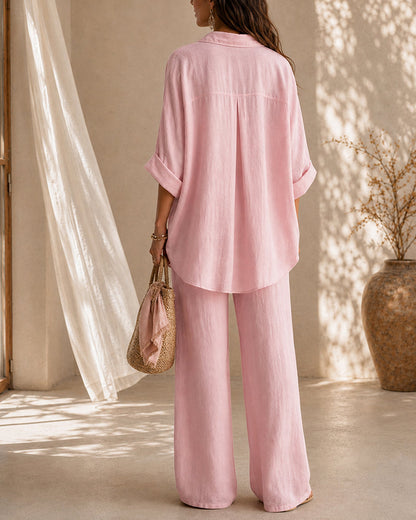 Casual Cotton Linen Shirt and Pants