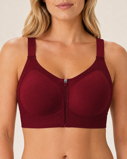 Front Zipper Seamless Push Up Breathable Vest Bra