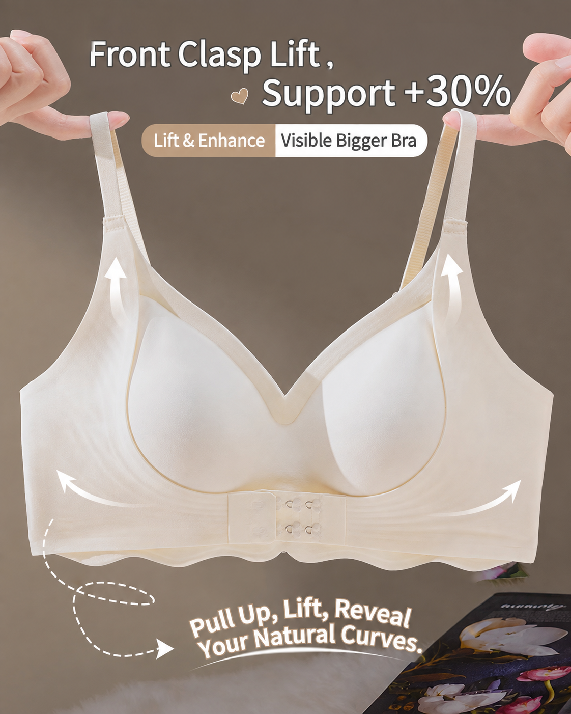 Front Closure Seamless Deep V Comfort Bra