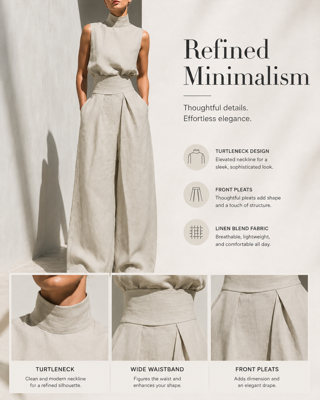 High-Waist Wide-Leg Pants Set