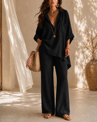 Black Shirts+Pants Set