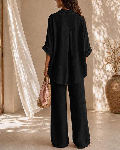 Casual Cotton Linen Shirt and Pants