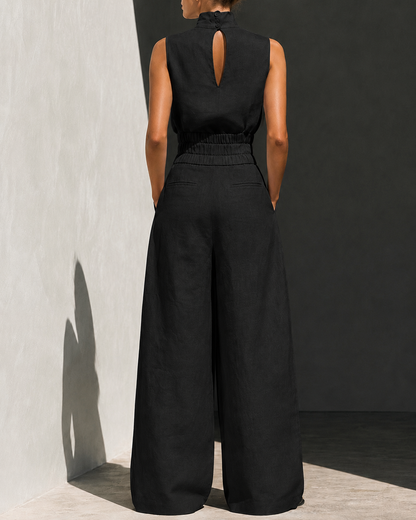 High-Waist Wide-Leg Pants Set