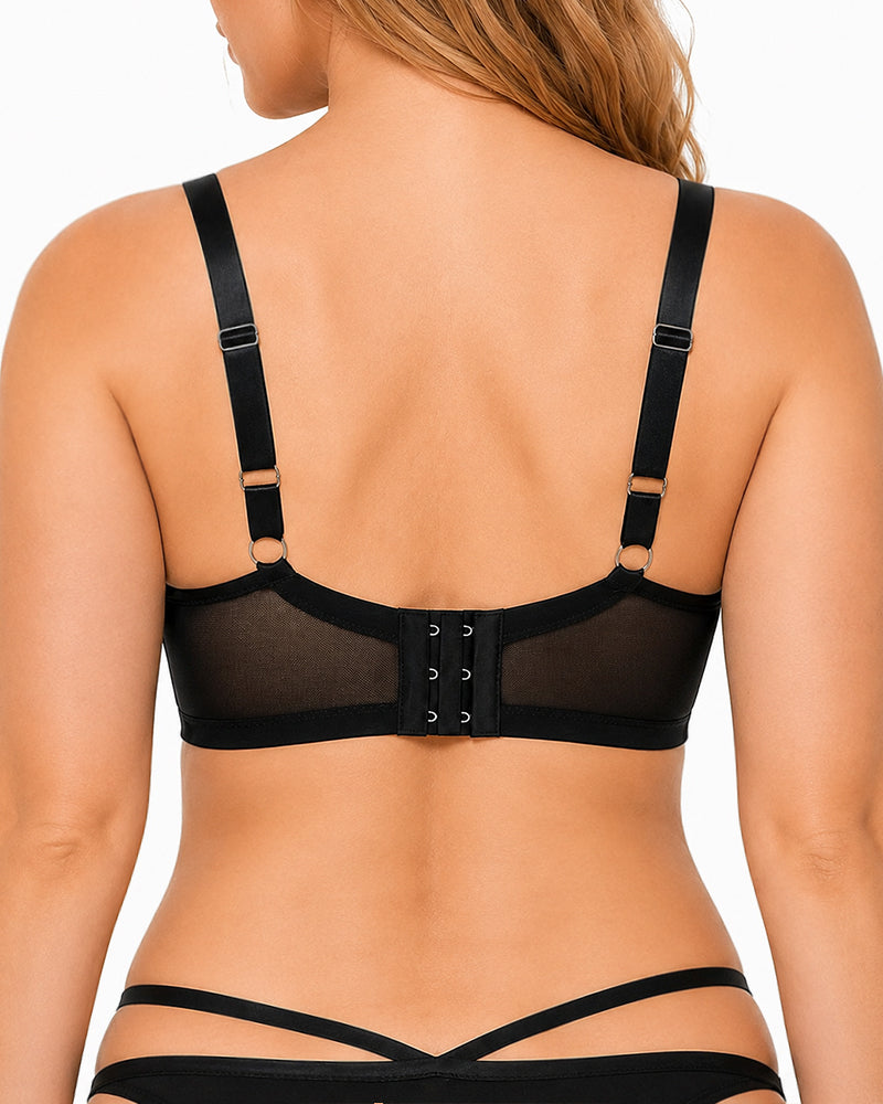 Plus Size Sexy Push-Up Breathable Mesh Full Cup Bra