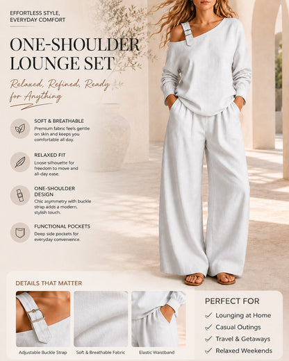 Soft One-Shoulder Lounge Set