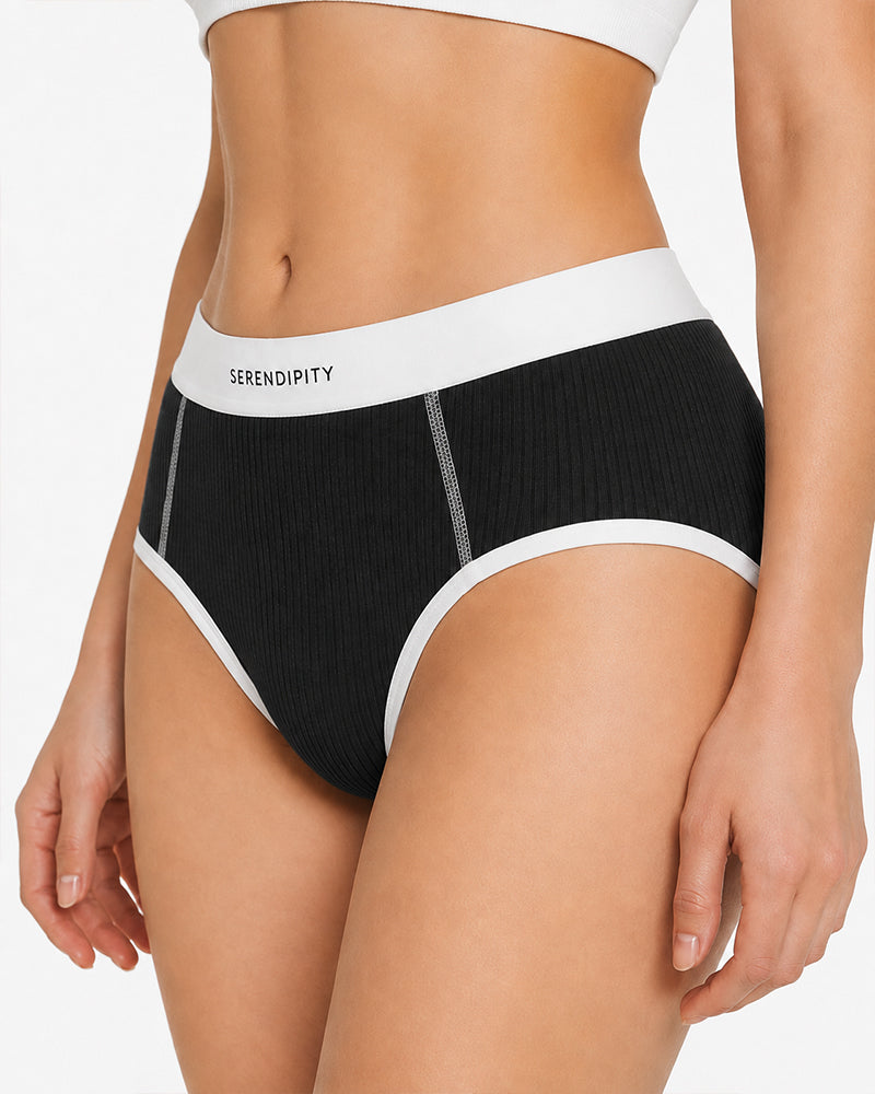 5-Pack Colorblock Ribbed Cotton Briefs