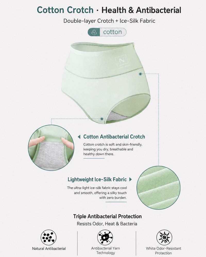 5-Pack Ice Silk High-Waisted Panties