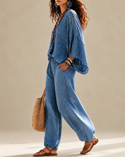 Boho Linen Wide-Leg Set
