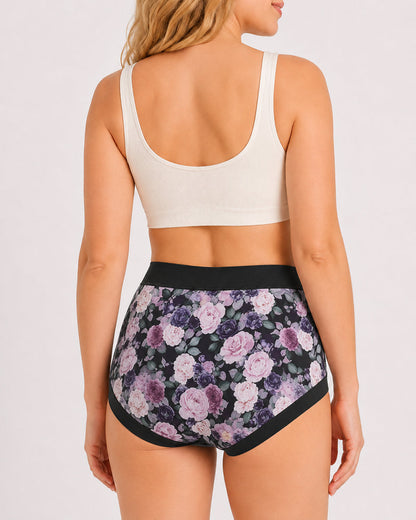 Cozy High-Waist Floral Print Panties