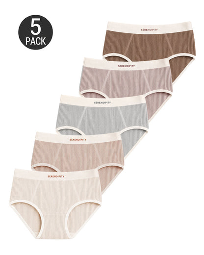 5-Pack Colorblock Ribbed Cotton Briefs