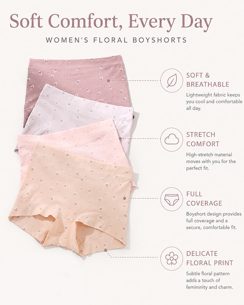 Pure Cotton Floral Print  Boxer Briefs
