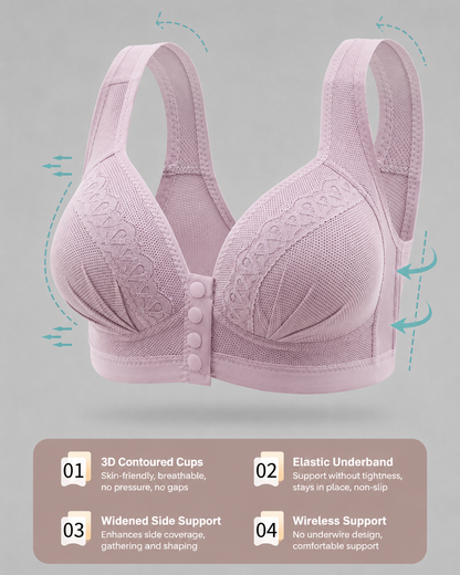3-Pack Front Closure Wireless Lace Bras