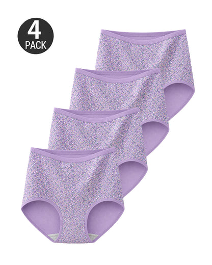 4-Pack Floral Print Cotton Briefs