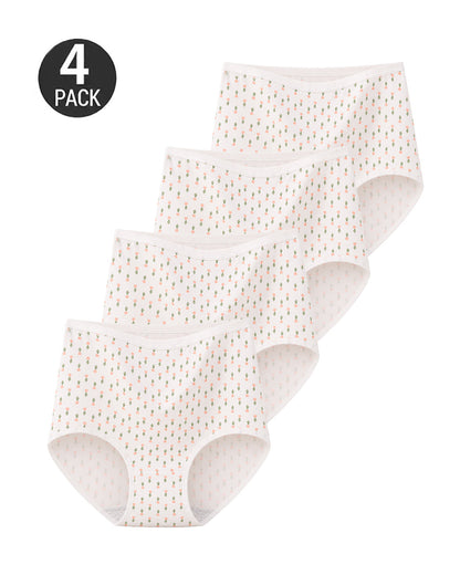 4-Pack Floral Print Cotton Briefs