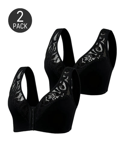 2-Pack Deep V Front Closure  Bra