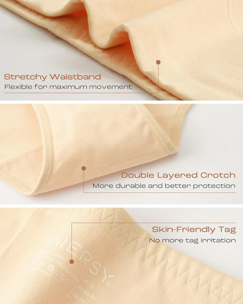 Soft High-Waist Breathable Cotton Briefs