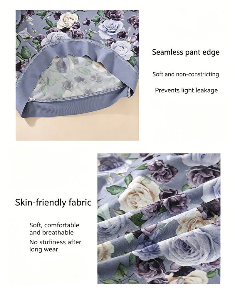 Cozy High-Waist Floral Print Panties