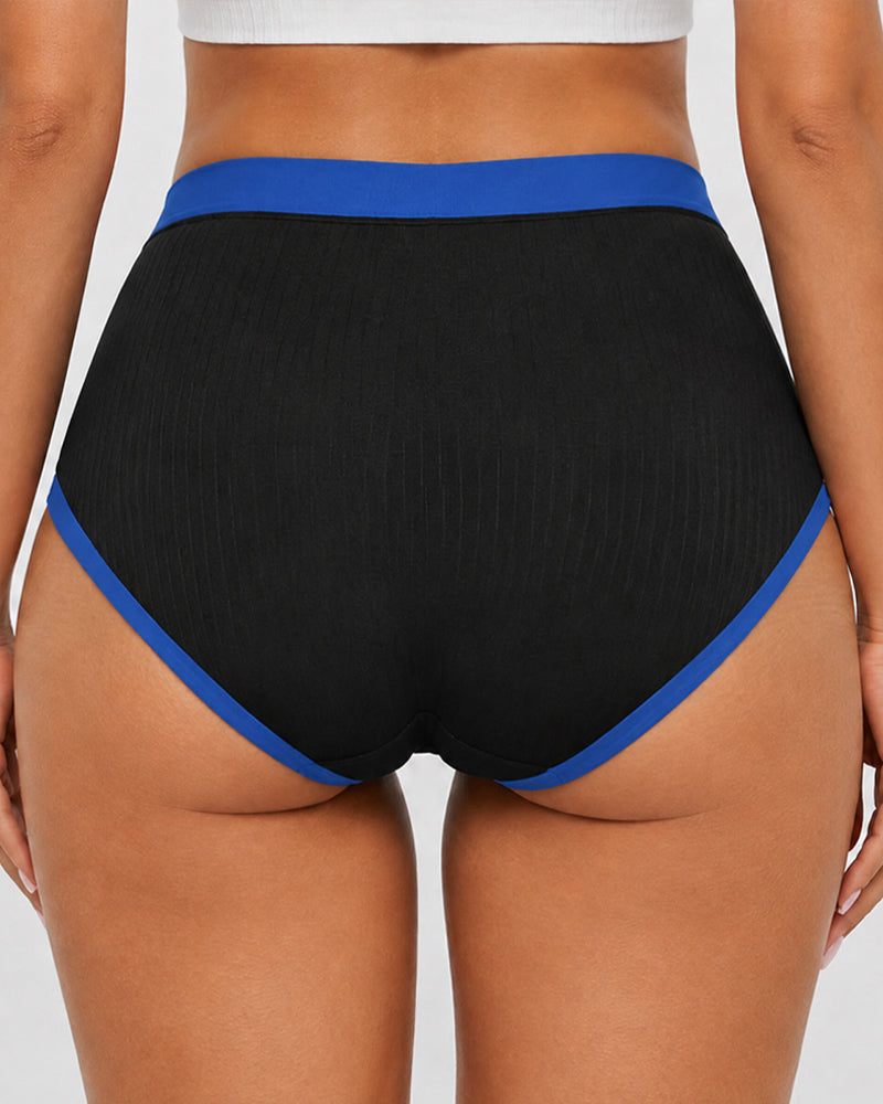 5-Pack Cotton High-Waist Colorblock Briefs