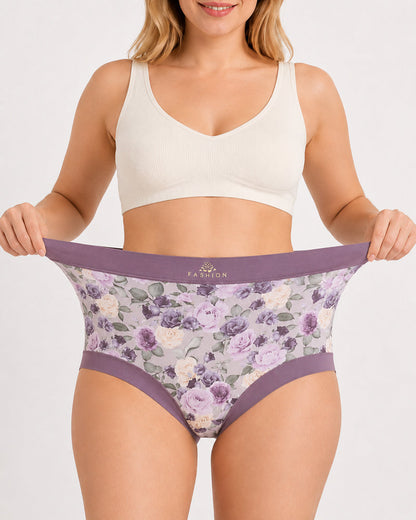 Cozy High-Waist Floral Print Panties