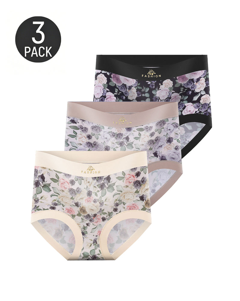 Cozy High-Waist Floral Print Panties
