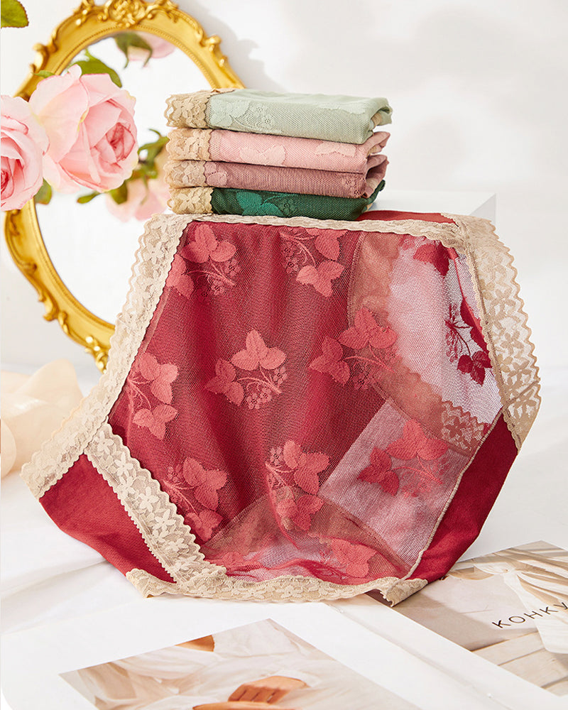 Floral Lace Cotton Briefs